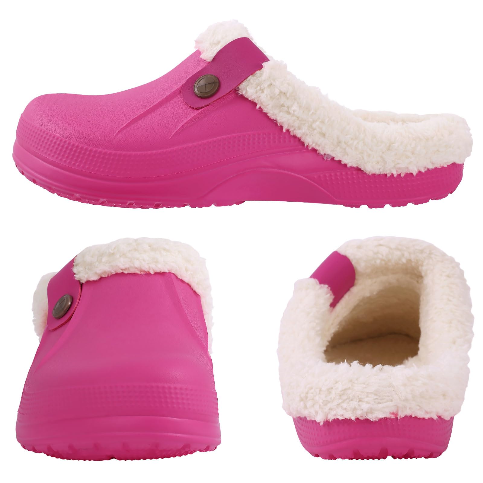 Fur Lined Clogs for Women & Men Fuzzy Slippers with Memory Foam