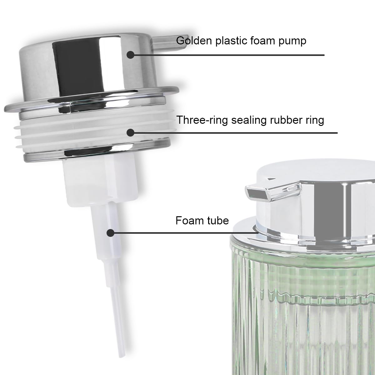 Foaming Soap Dispenser Bathroom Green Glass Foam Hand Soap Dispenser