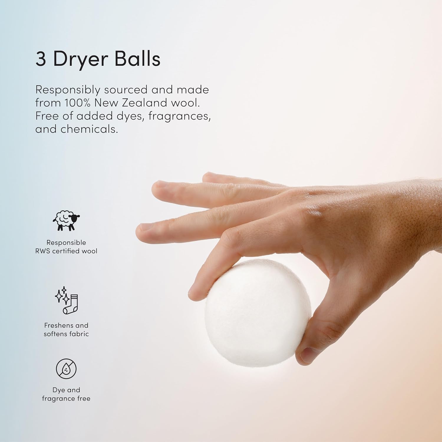 100% New Zealand Wool Dryer Balls (3 Count)