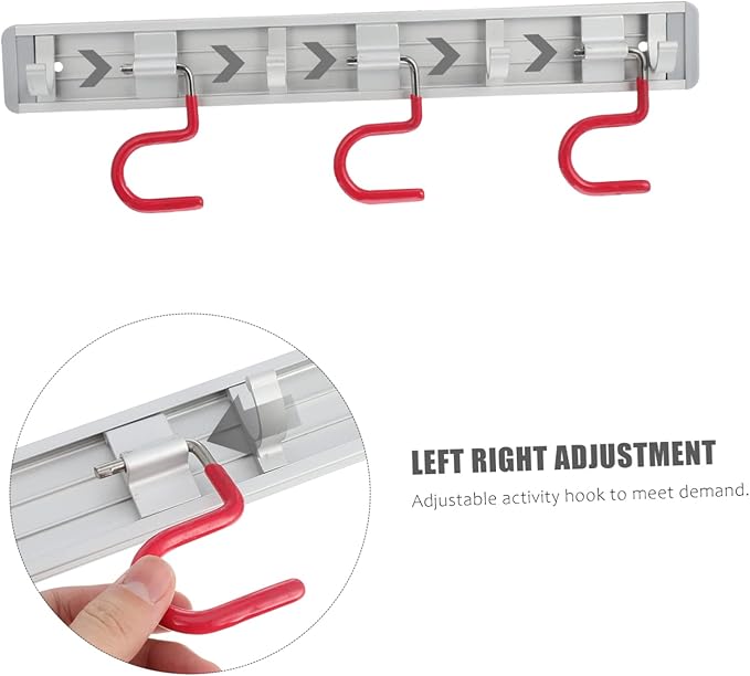 Space Aluminum Mop Clamp Wall Mounted Broom Gripper Mop Hanging Hook Heavy Duty Hooks Organizer