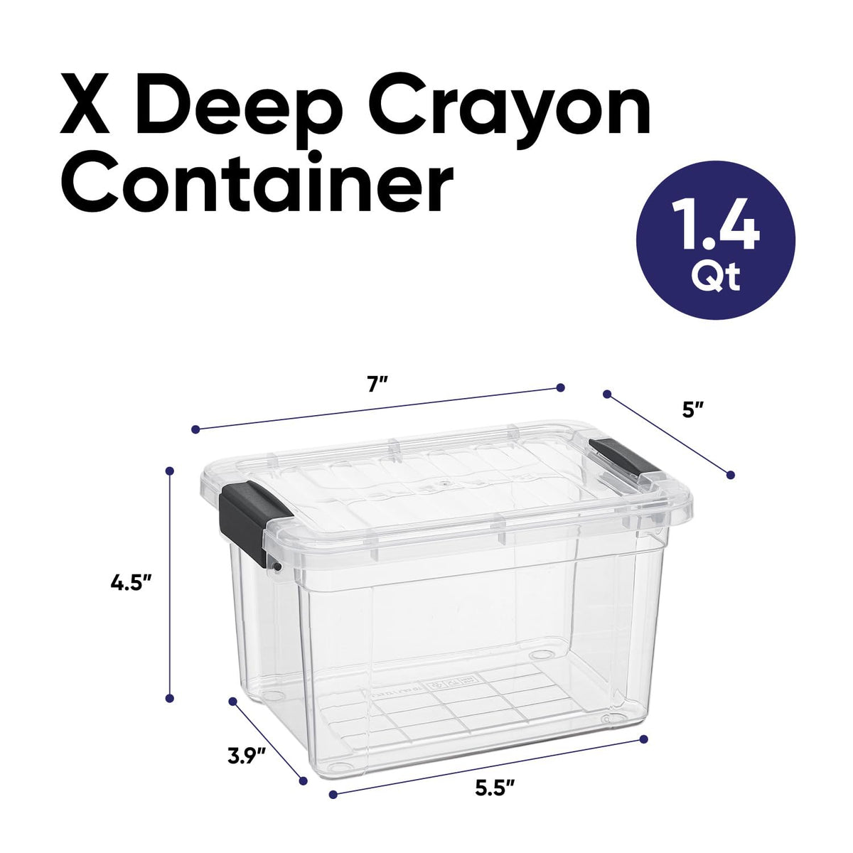 1.4 Quart Mini Clear Plastic Storage Container with Lid (36 Count)