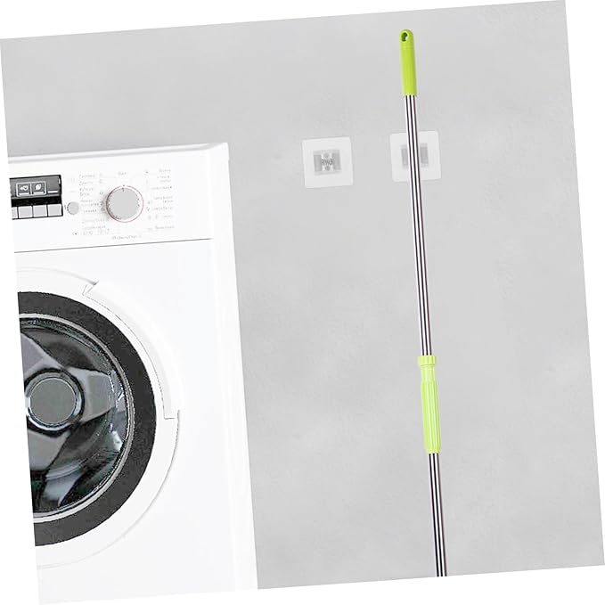 2Pcs Wall Mounted Mop Holder Adhesive Broom Organizer for Bathroom Kitchen and Laundry Room Simple Design Easy Installation Lightweight and Wall Holder for Brooms