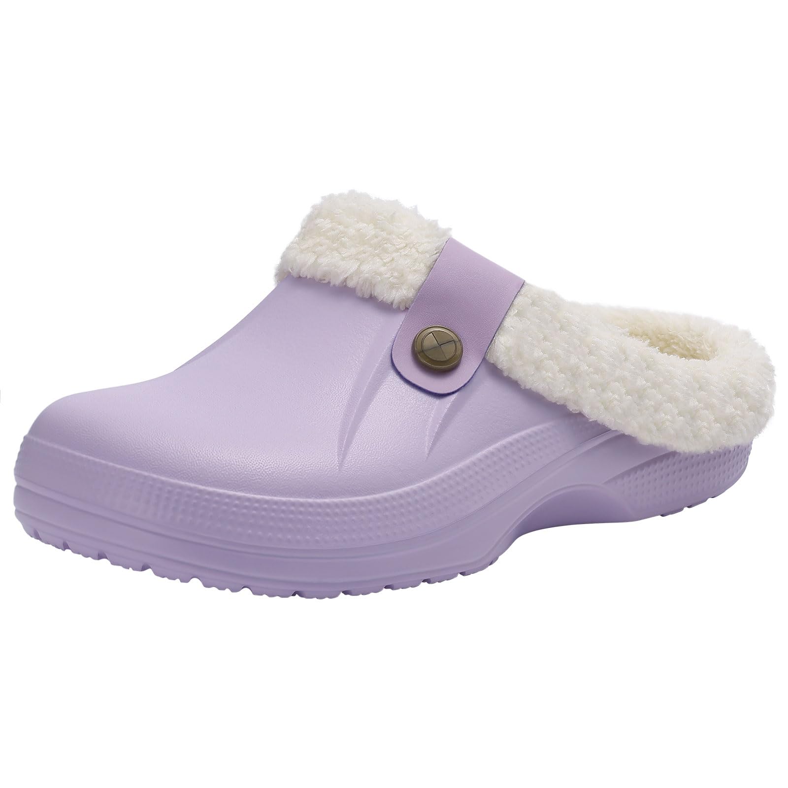 Fur Lined Clogs for Women & Men Fuzzy Slippers with Memory Foam