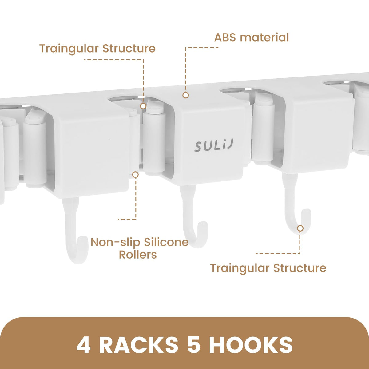 2Pcs Broom Holder Wall Mount