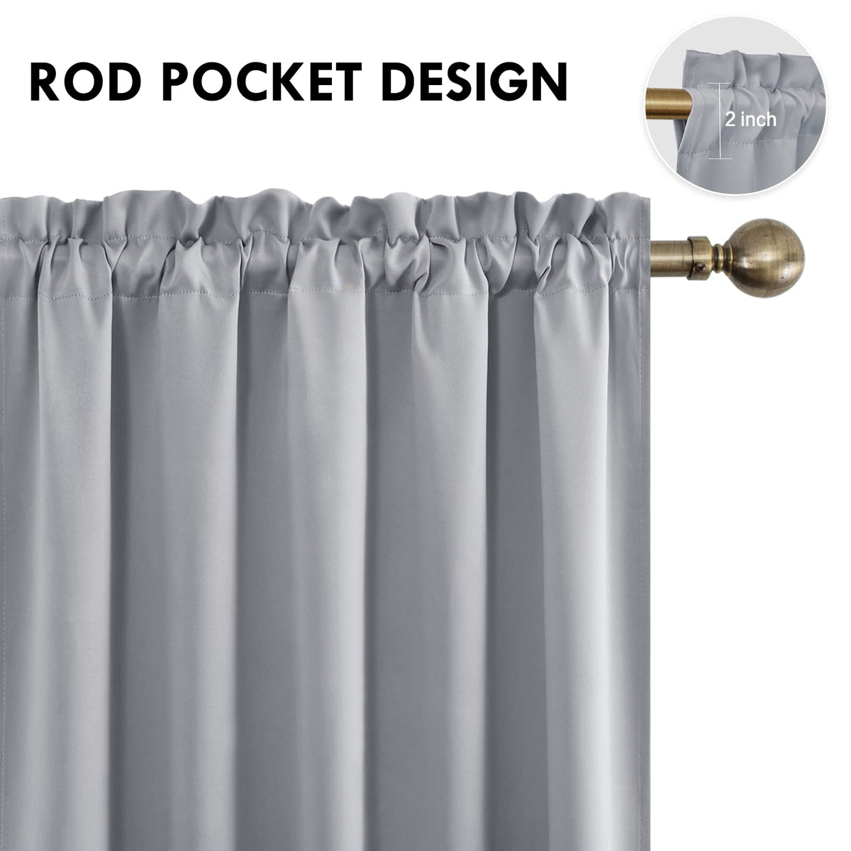 Wide Blackout Curtains for Living Room 60 x 84 Inch Long 2 Panels (2 Count)