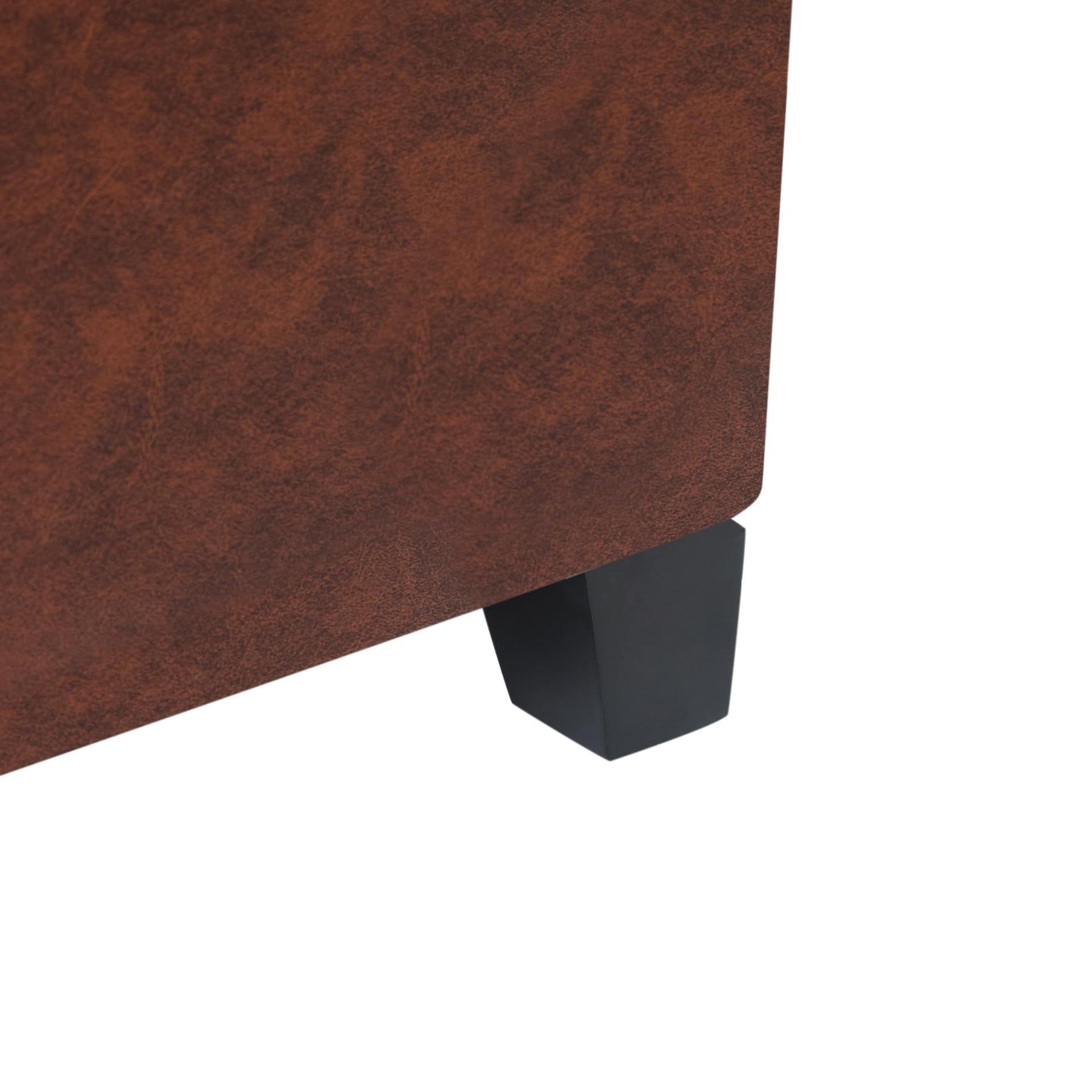 Faux Leather Storage Ottoman