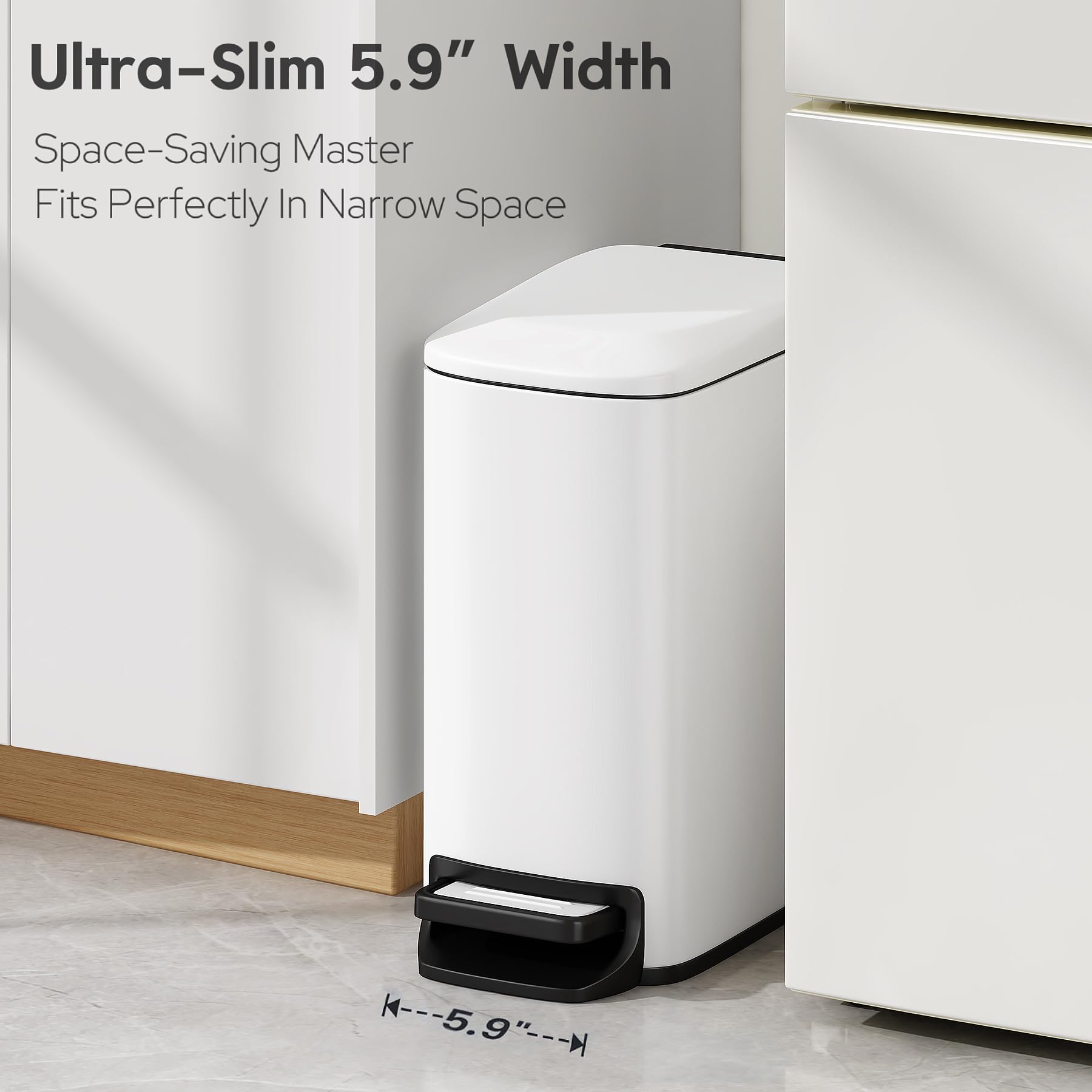 Small Bathroom Trash Can with Lid