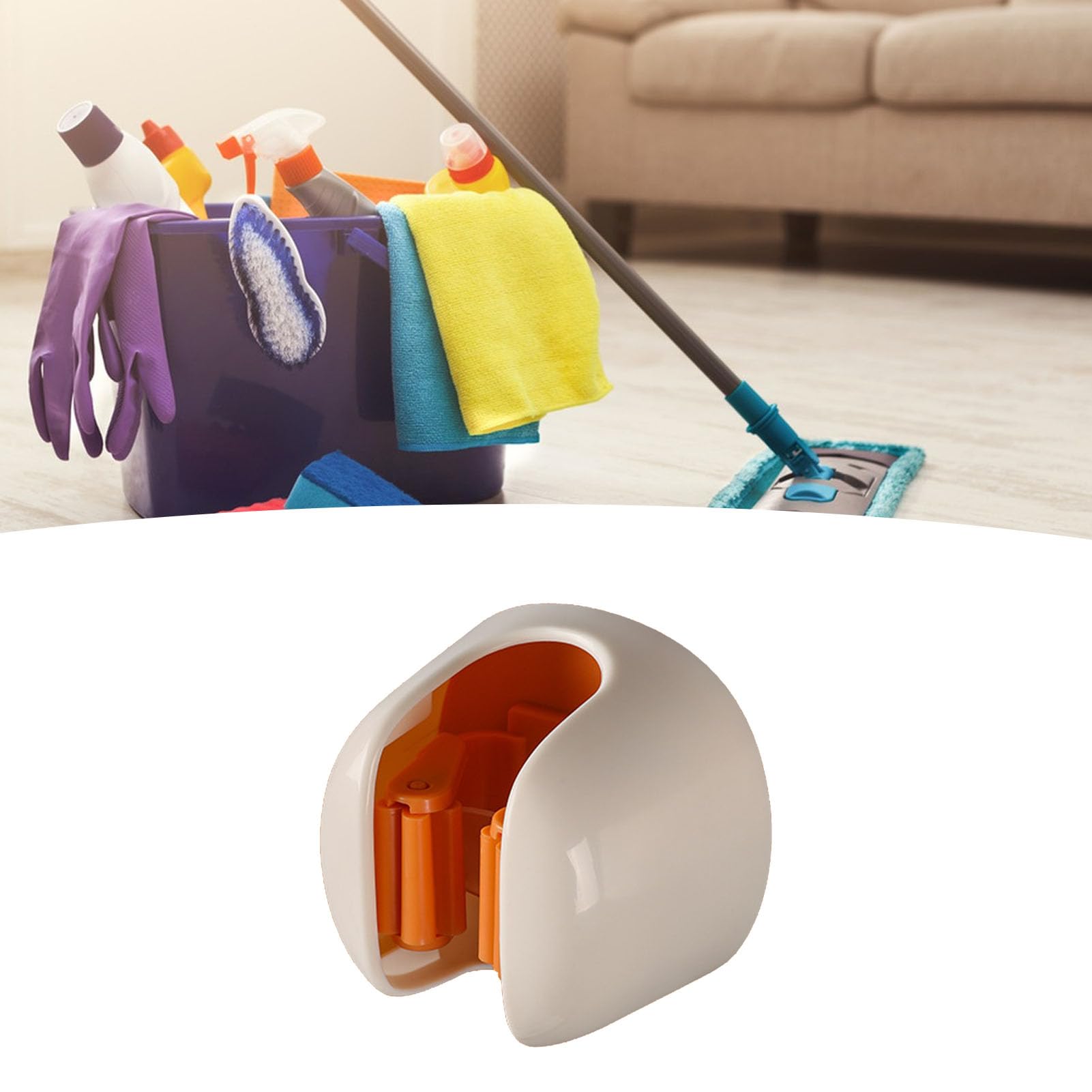Broom Holder 4Pcs Wall Mount Mop Hanger Self Adhesive Mop Gripper No Drilling Broom Holder Wall Mount Tool Organizers for Bathroom