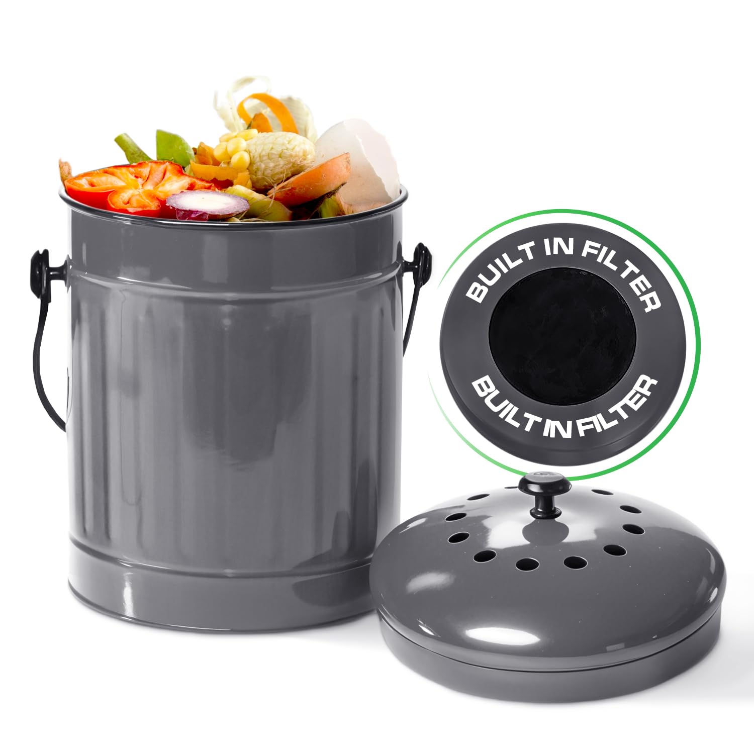 Countertop Compost Bin Kitchen with Lid