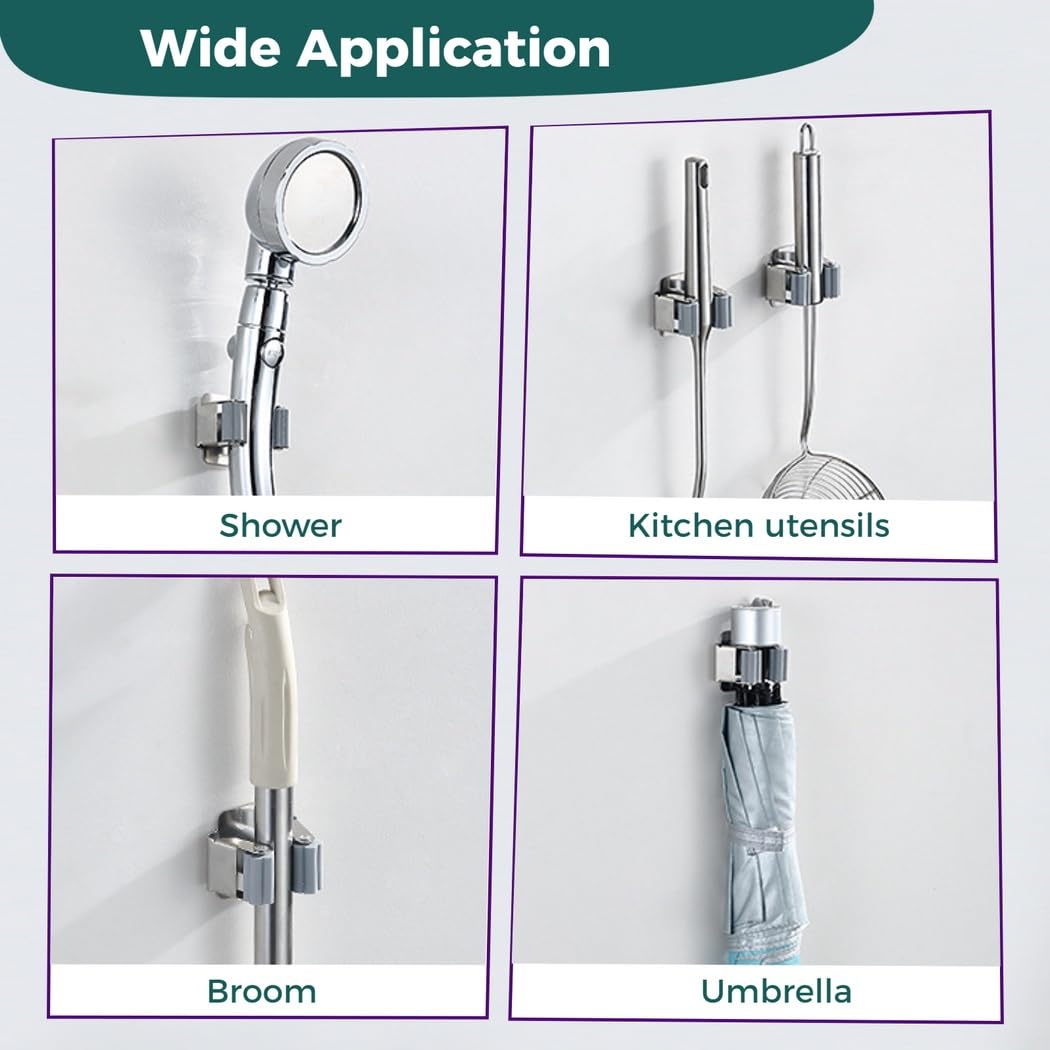 Wall Mount Mop & Broom Holder Set