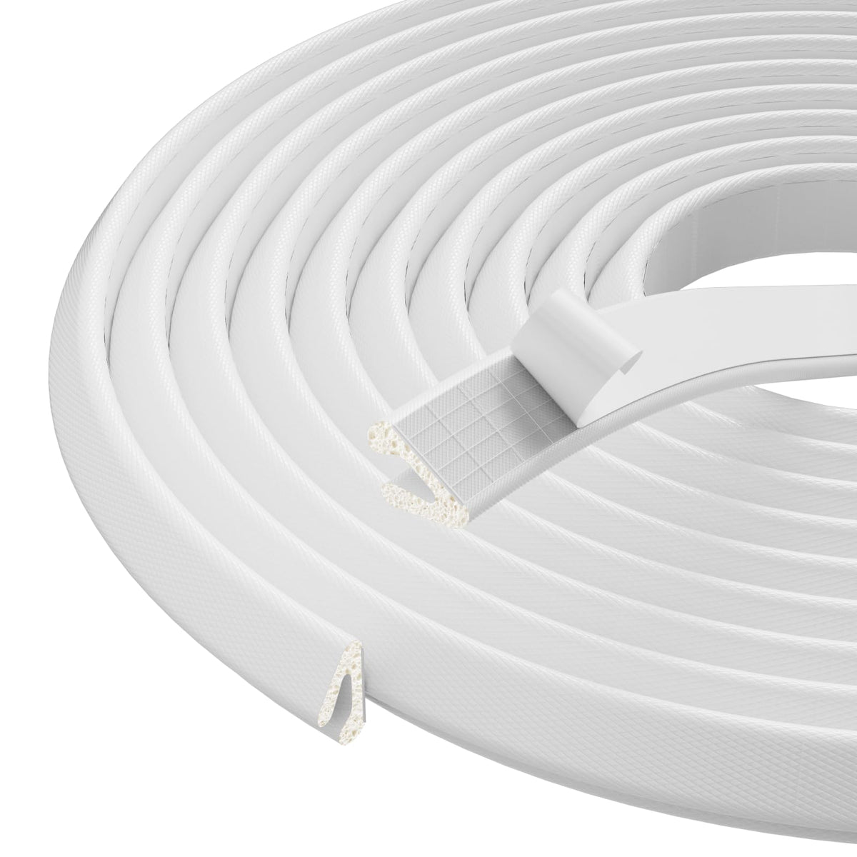 V Shape Thin Foam Weather Stripping Door Frame Seal Strip 33FT White (33 Foot)