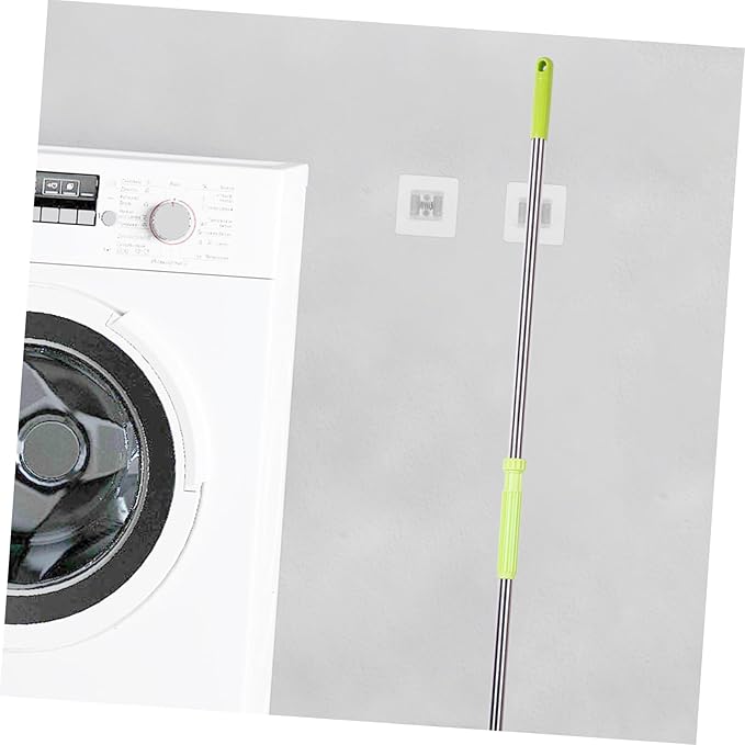 2pcs No Punching Mop Holder Wall Mount Broom Organizer for Home Hotel Adhesive Hooks for Easy Installation Strong for Kitchen Bathroom Storage