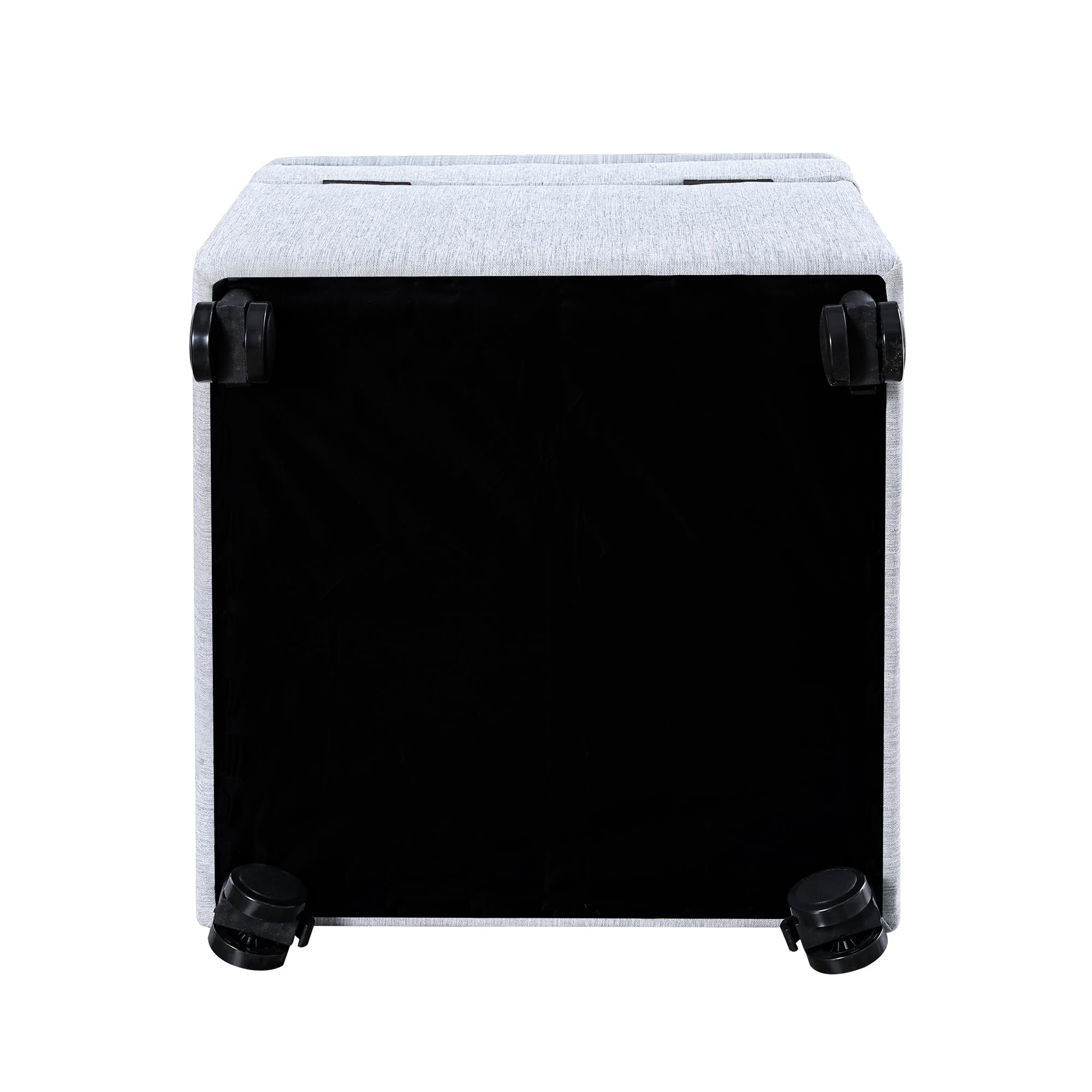 17.5 inch Square Storage Ottoman with Wheels & Flip Top Lid