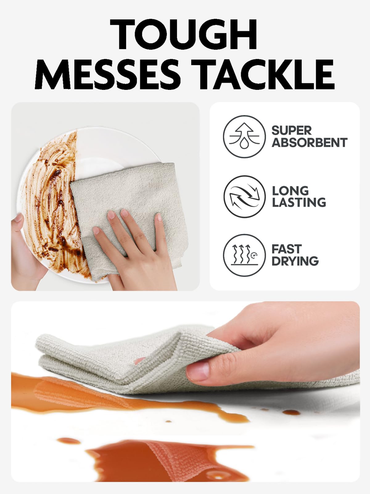 Microfiber Cleaning Cloth Roll (75 Count)