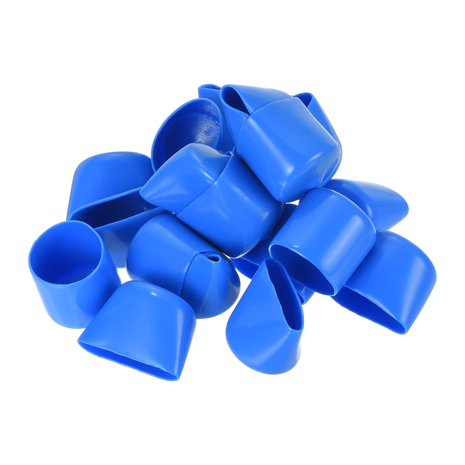 20pcs Rubber End Caps 25mm ID Vinyl Round Tube Bolt Cap Cover Screw Thread Protectors Light Blue