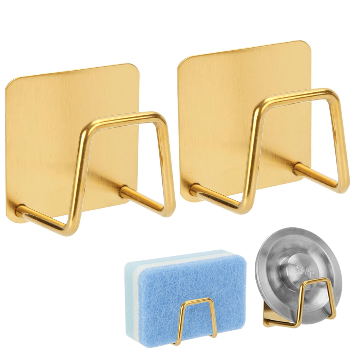 2Pcs Adhesive Sponge Holder for Kitchen Sink Essentials (2 Count)