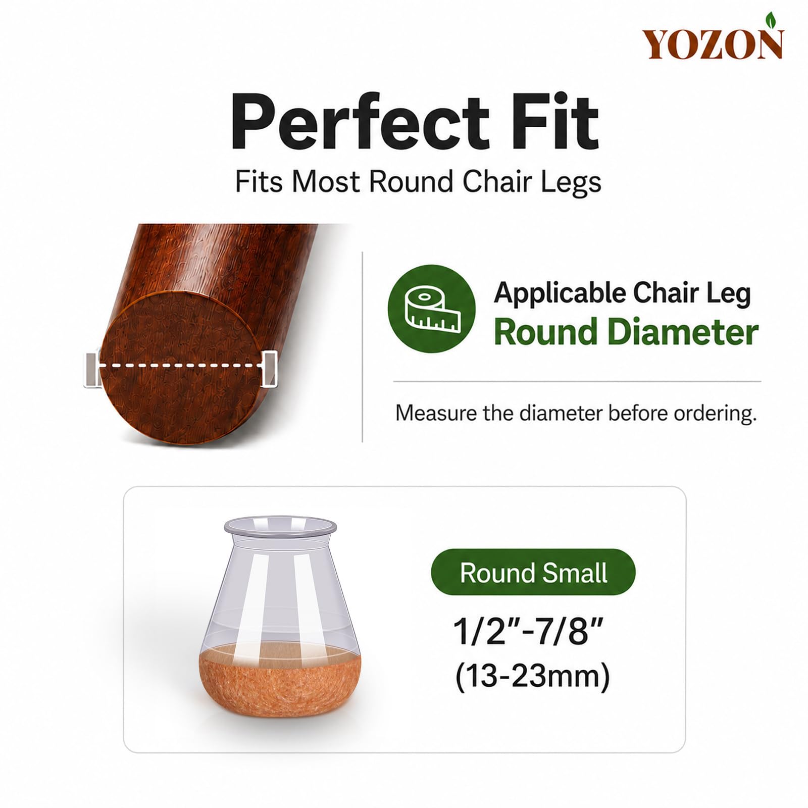Chair Leg Floor Protectors Felt Silicone Caps Strengthen Bottom (16 Count)