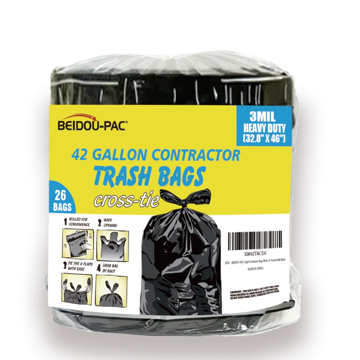 Contractor Heavy Duty Trash Bags 42 Gallon (26 Count)