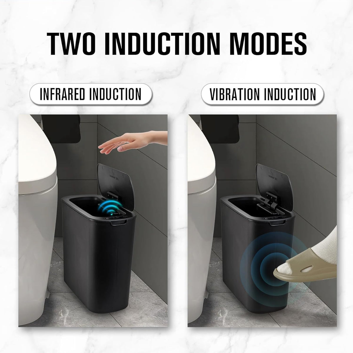 Automatic Small Bathroom Trash Can with Lid