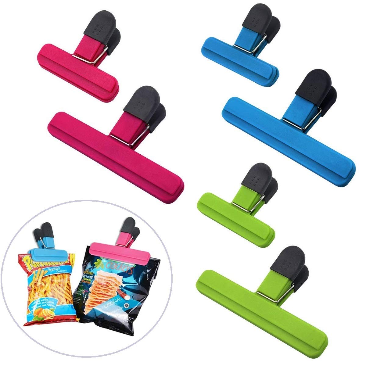 Food Chip Clips Bag Sealing Clips with Good Grips (6 Count)