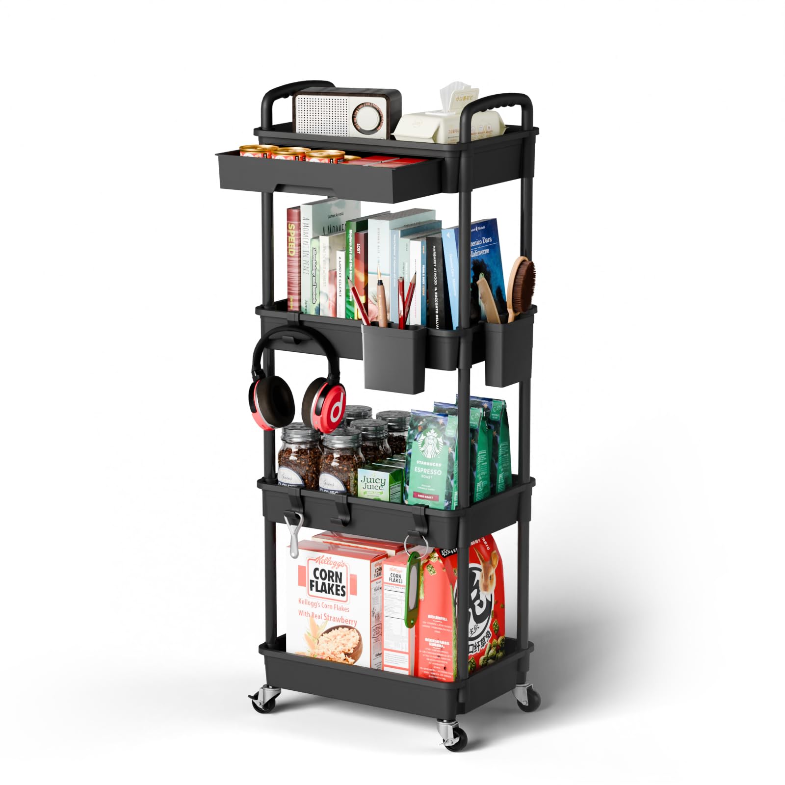 4 Tier Rolling Cart Organizer