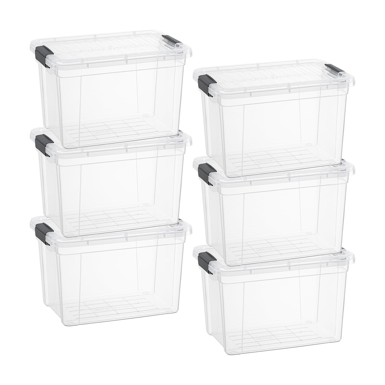 Small Clear Storage Boxes with Lids (6 Count)