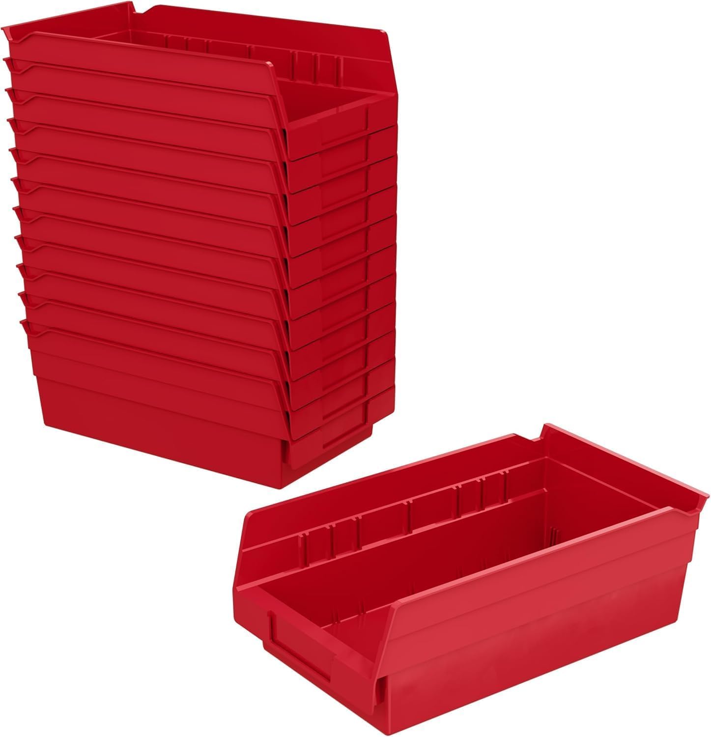 30130 Heavy Duty Plastic Shelf Bins (12 Count)