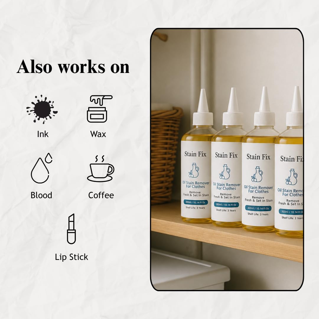 Oil & Grease Stain Remover for Clothes (10.14 Fl Oz)