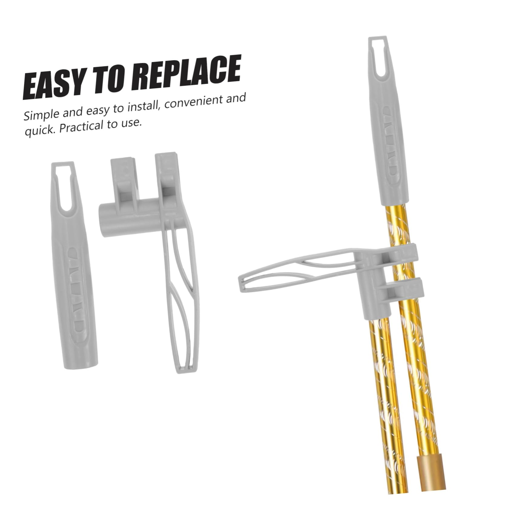 Broom Handle Grip Replacement for Dustpan and Sweeping Tools Easy to Install Plastic Rod Accessories Compatible with Household Brooms and Dusters Convenient Detachable Design