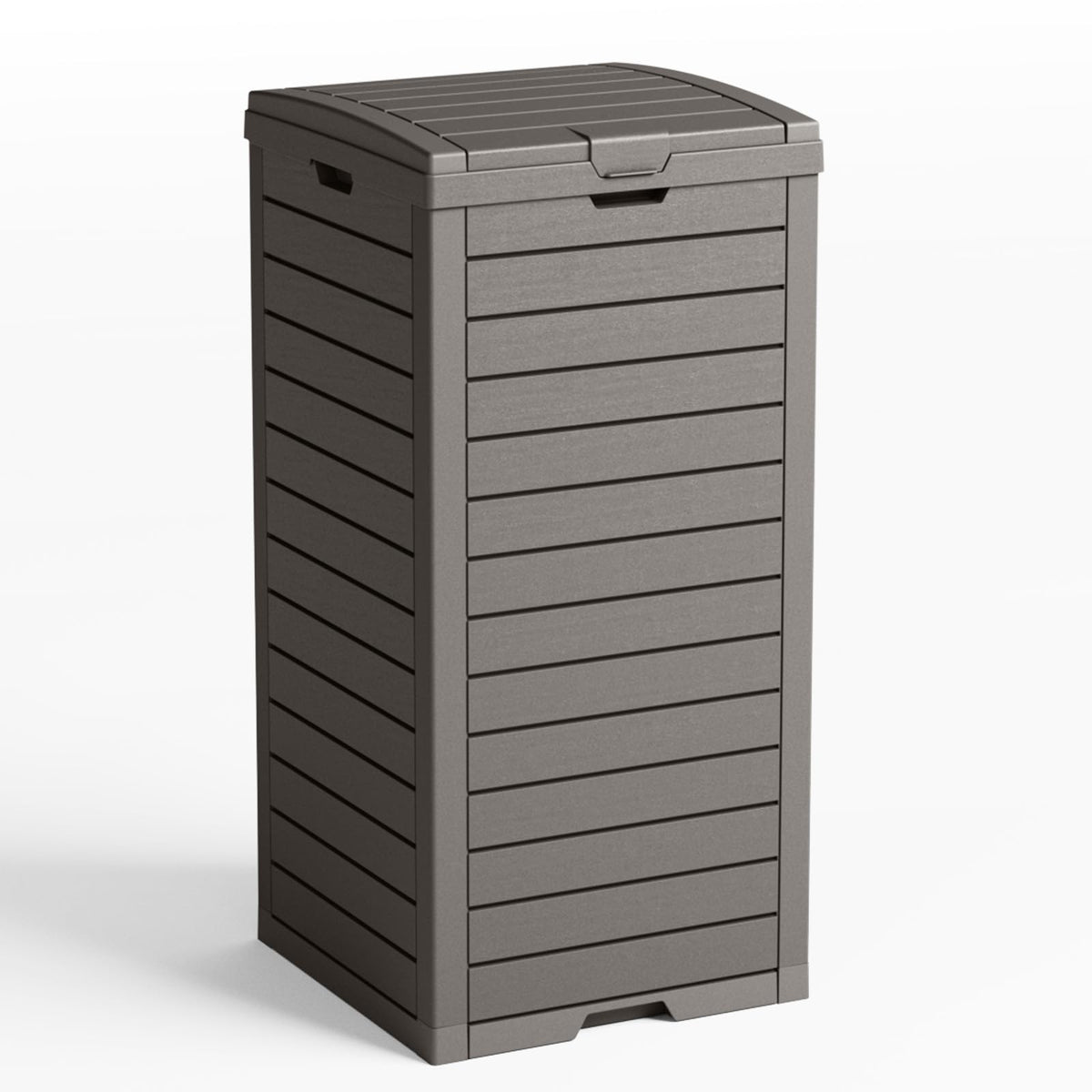 31 Gallon Outdoor Trash Can with Tiered Lid and Drip Tray