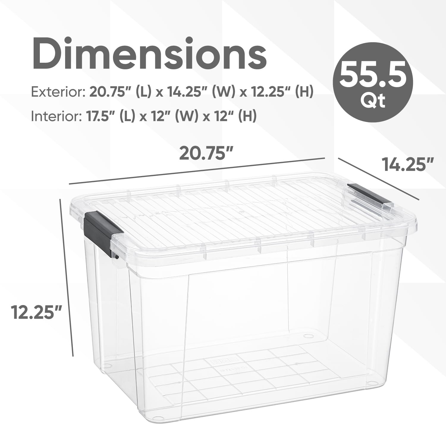 Clear Storage Boxes with Lids (4 Count)