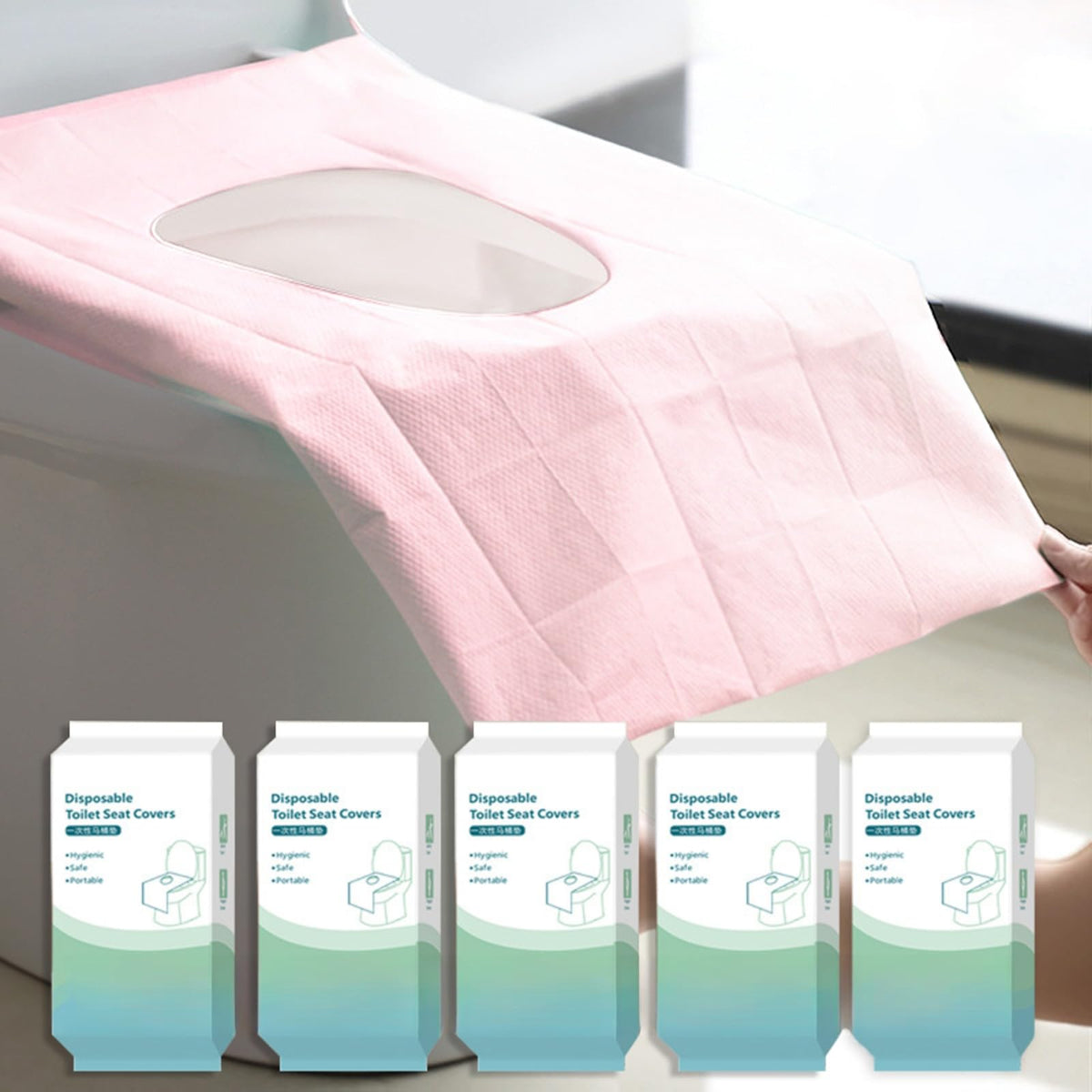 Toilet Seat Covers Disposable 16x24 In Portable Toilet Liners (50 Count)