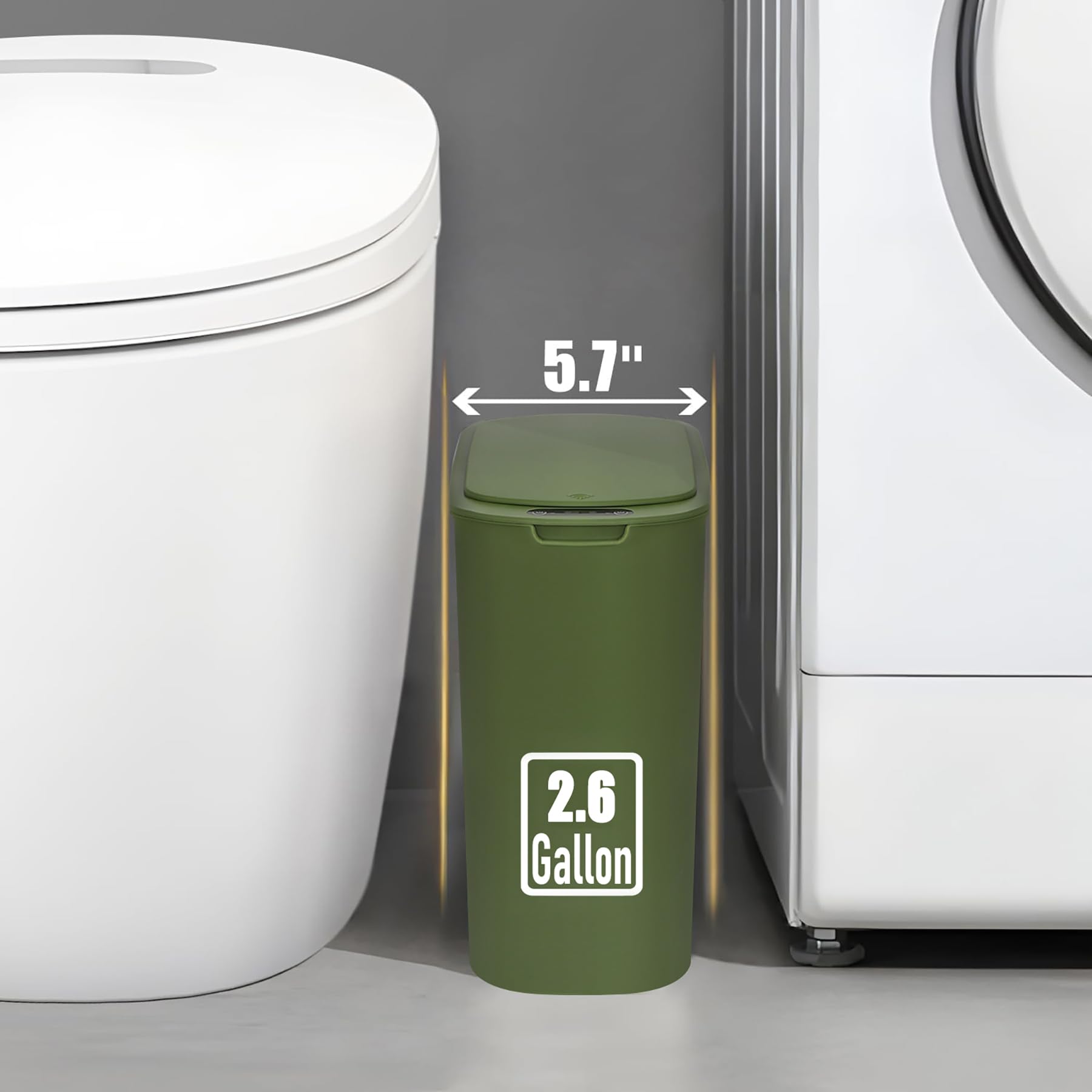 Automatic Motion Sensor Bathroom Trash Can with Lid