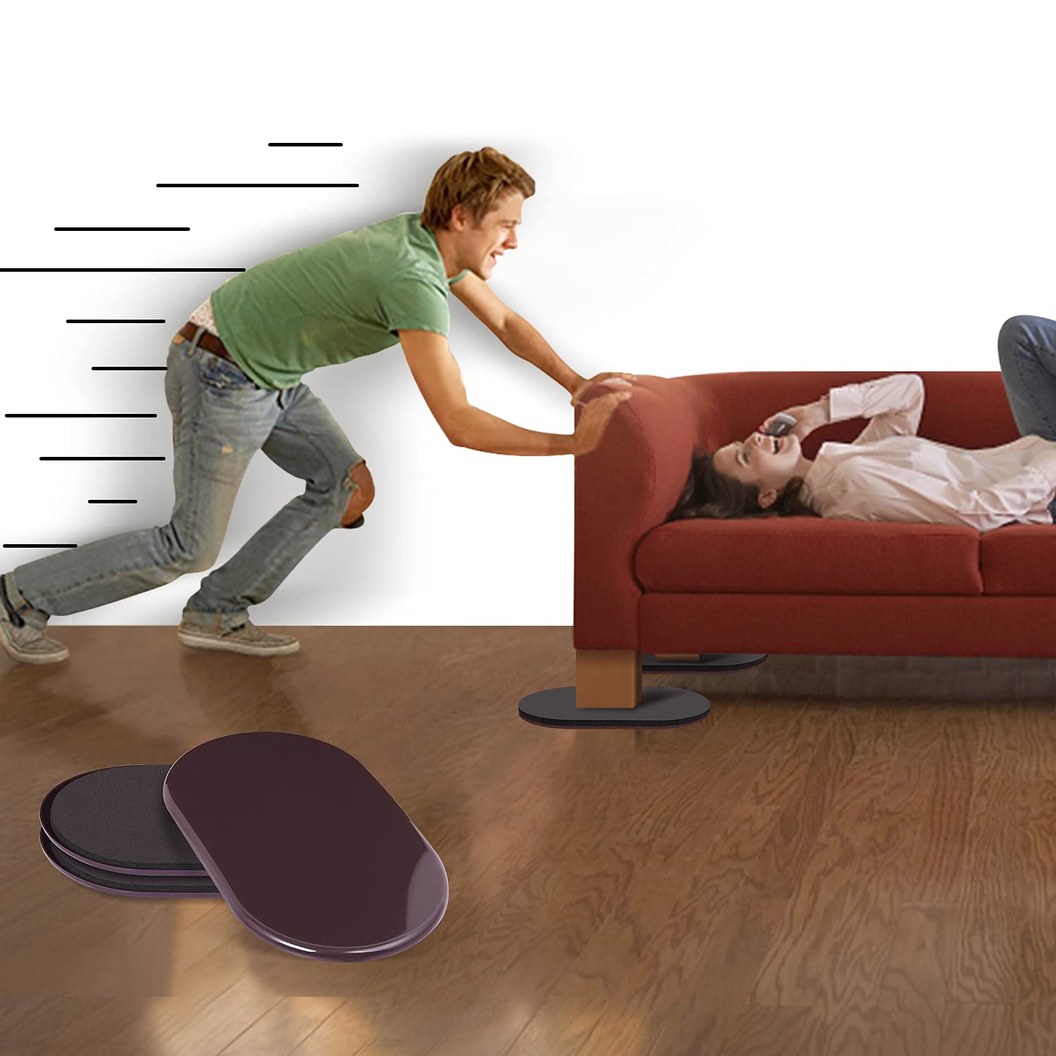 Large Furniture Sliders for Carpet and Hardwood Floors (8 Count)