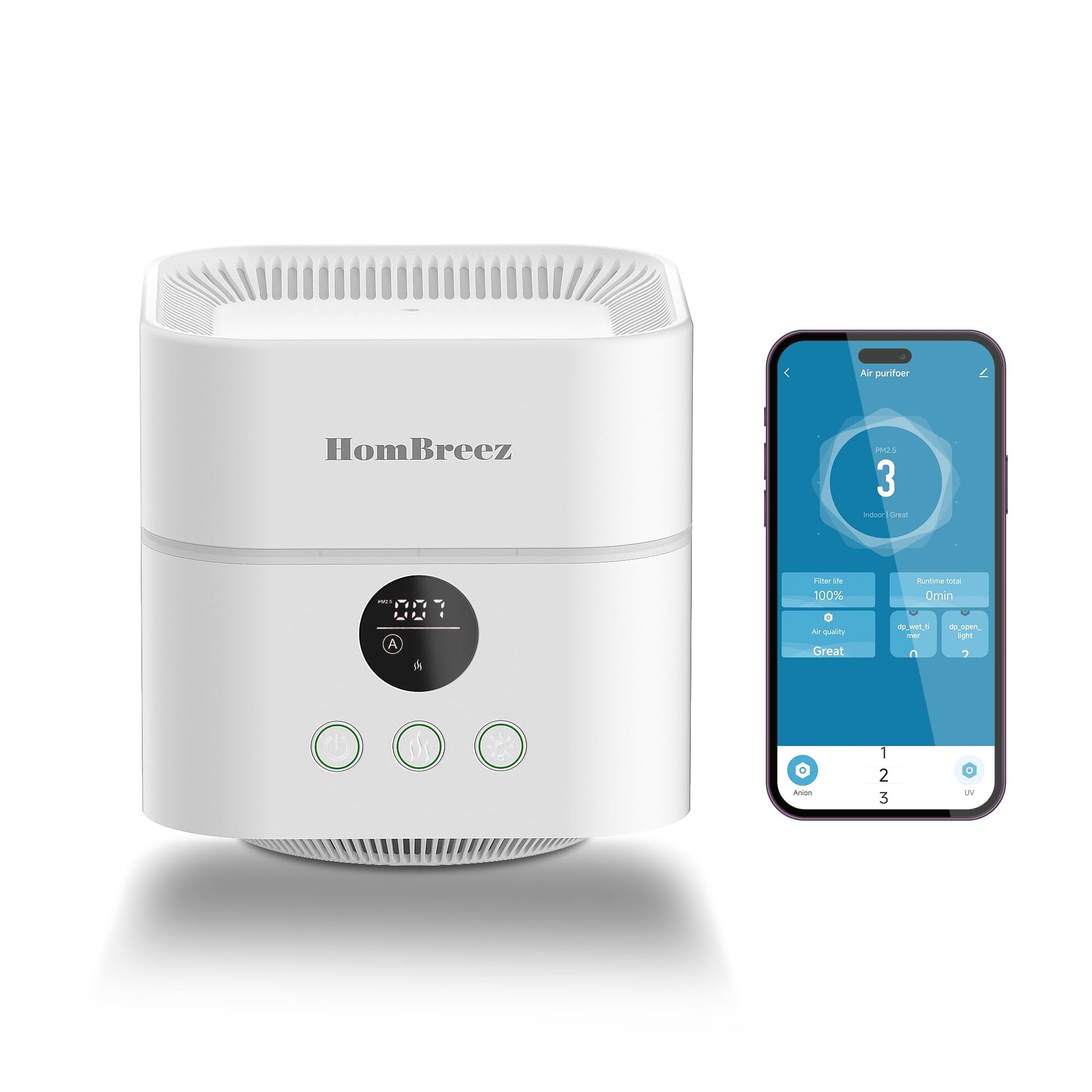 Air Purifier and Humidifier Combo for Bedroom