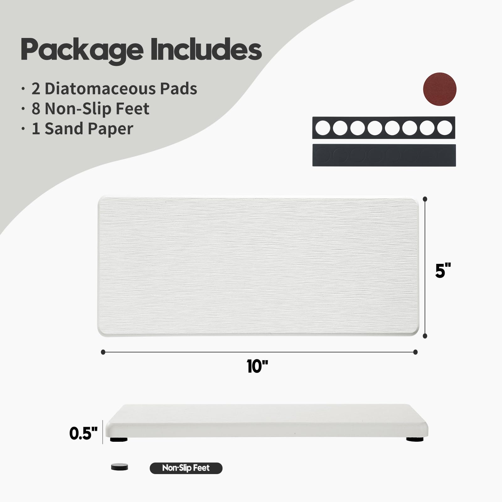 2PCS 10"x 5" Large Bathroom Sink Vanity Trays (2 Count)