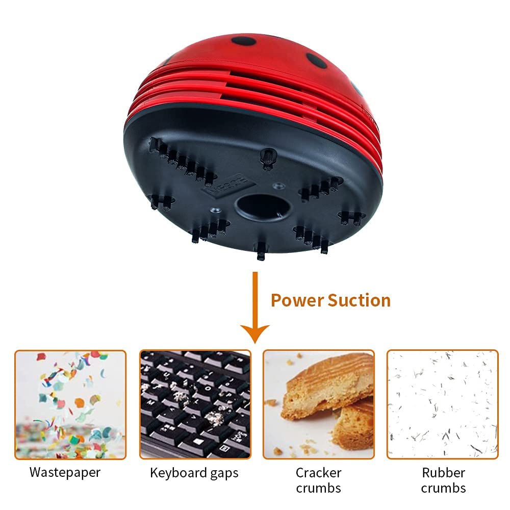 Cute Portable Cartoon Mini Desktop Vacuum Cleaner Table Dust Crumb Sweeper