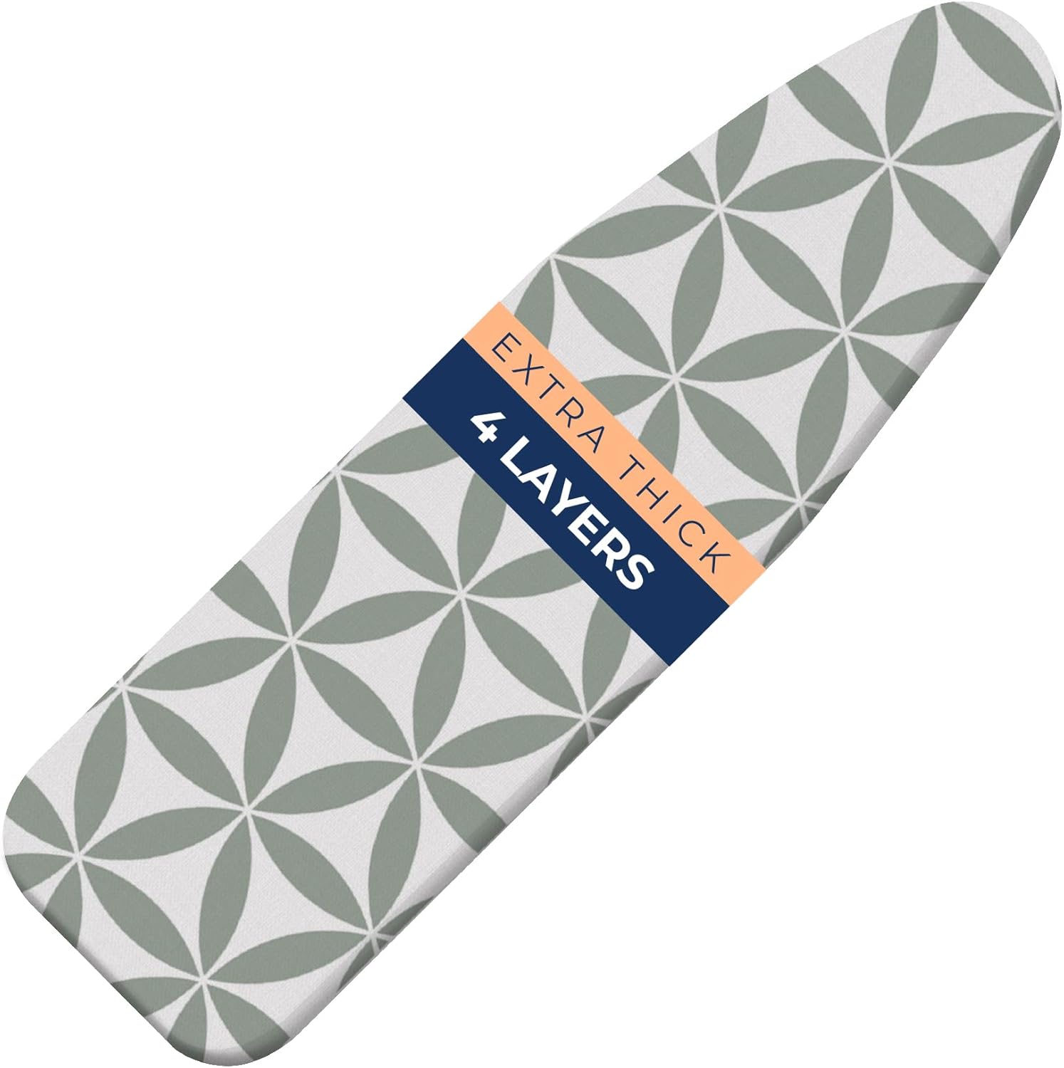 Ironing Board Cover and Pad Extra Thick Heavy Duty Padded 4 Layers Non Stick Scorch and Stain Resistant 15x54 and 3 Fasteners Elastic Edge with Bonus Protective Scorch Mesh Cloth