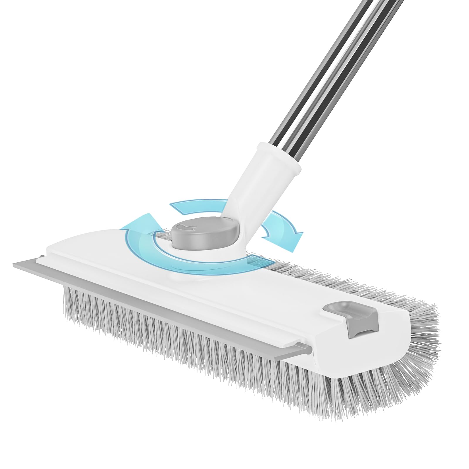 3 in 1 Floor Scrub Brush with Long Handle & Squeegee