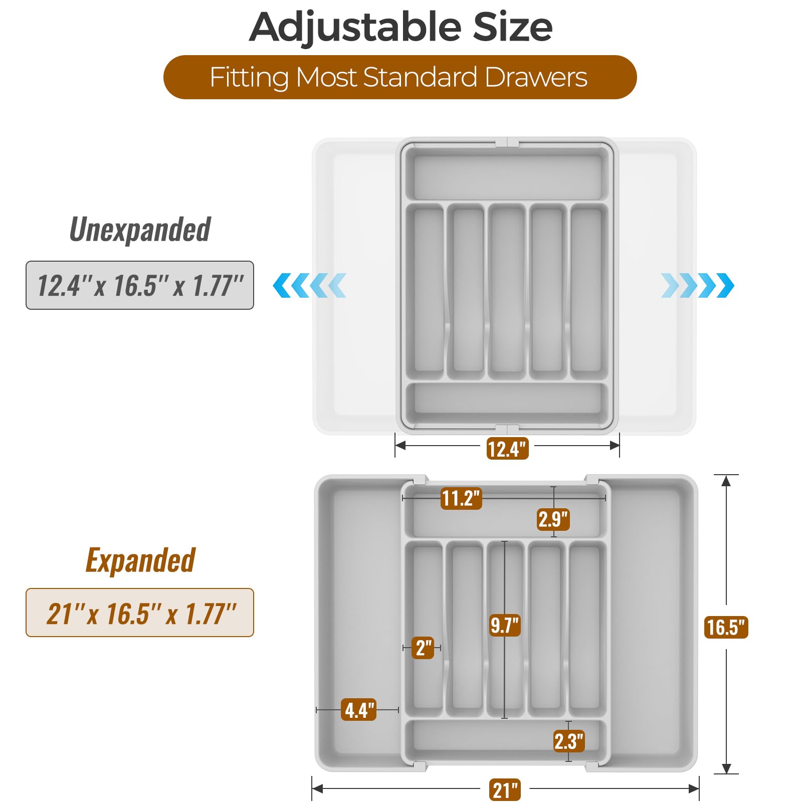 Extra Large Expandable Silverware Organizer