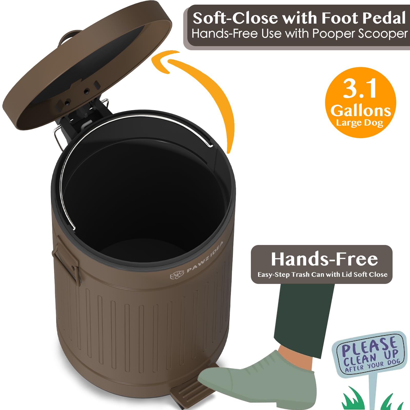 Dog Poop Trash Can Outside Odor Control