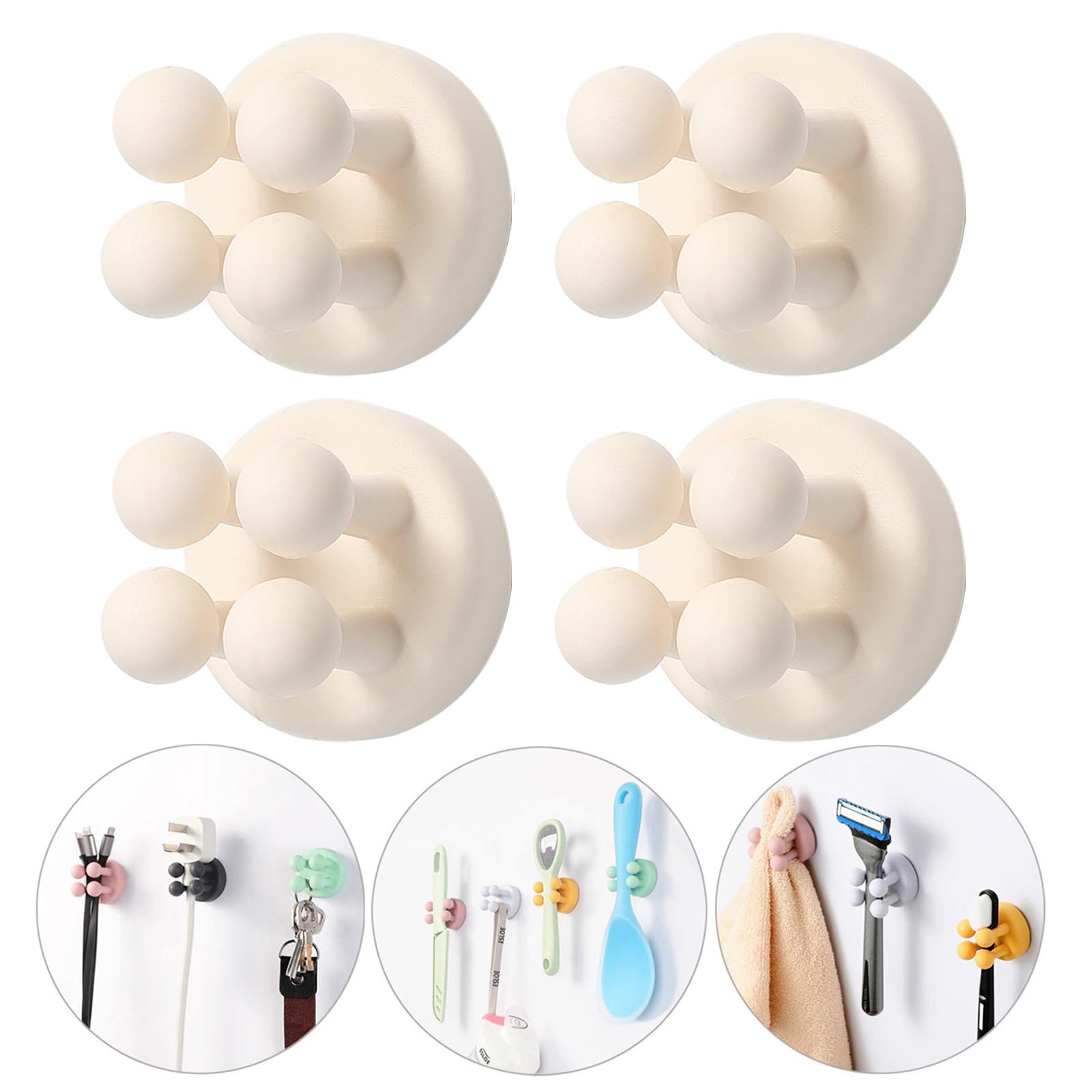 4Pcs Self adhesive Hooks Holders (4 Count)