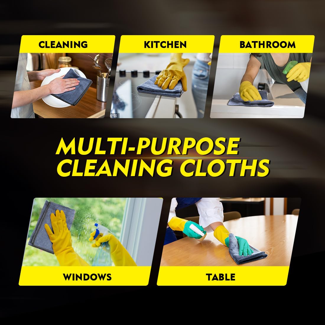 Microfiber Cleaning Cloths 12 Pack (12 Count)