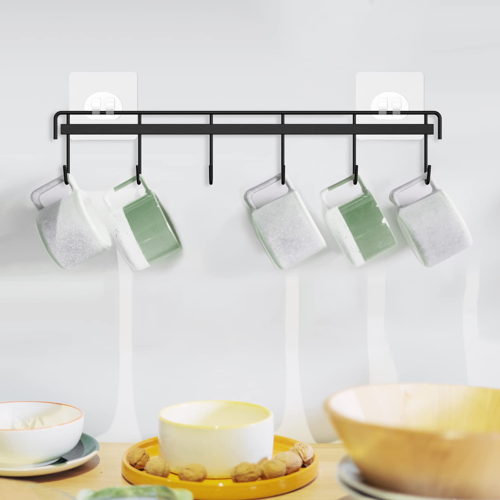 Adhesive Kitchen Hooks Utensil Hanger Holder Hanging Rack 2 Pack