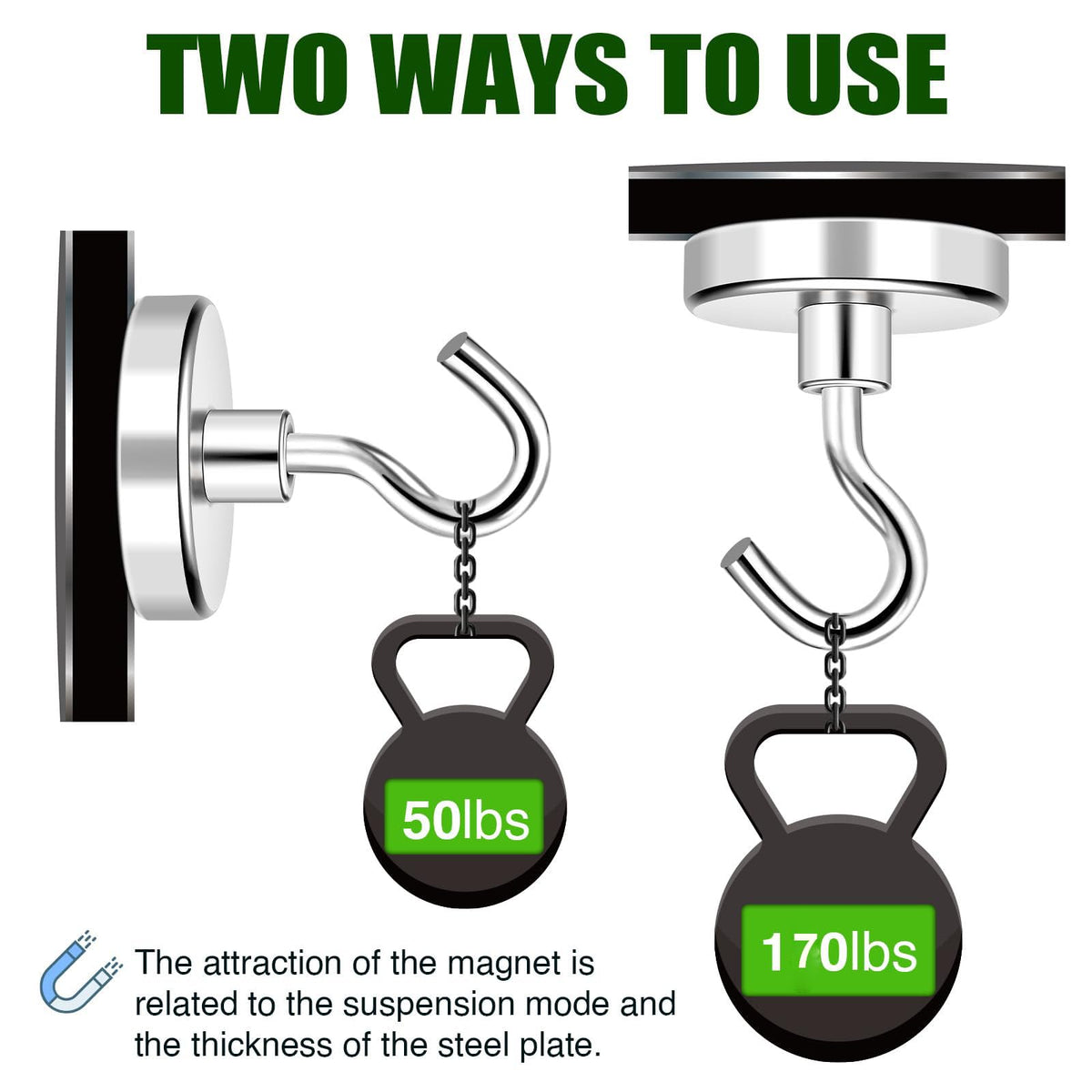 Magnetic Hooks 170lbs Strong Magnets Hook 18 Pack