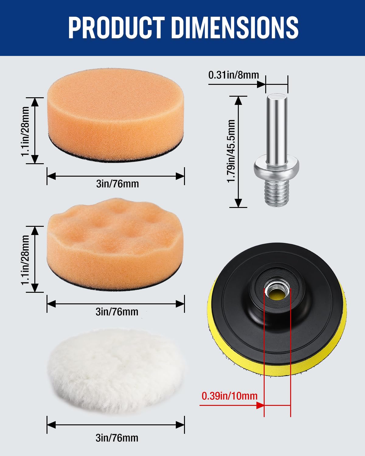3 Inch Drill Buffing Pad Kit (11 Count)
