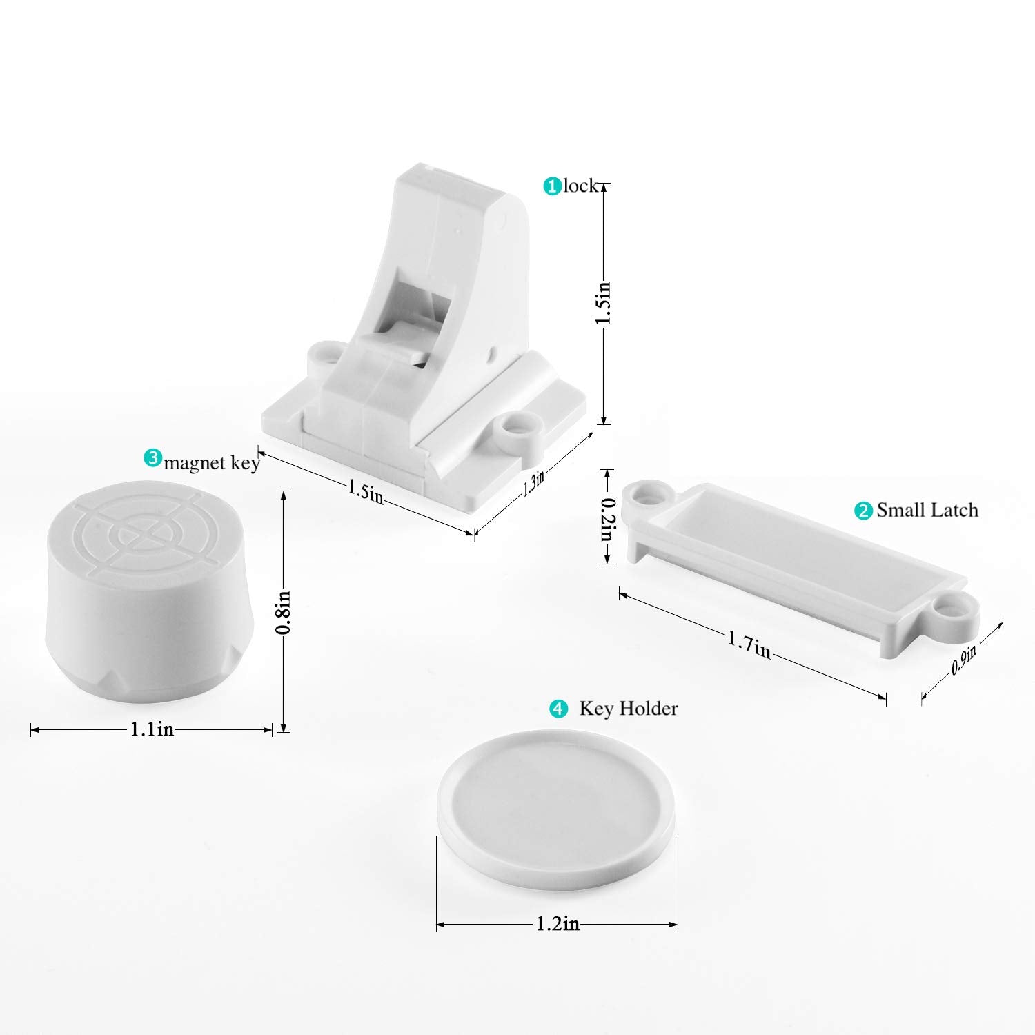 Adhesive Magnetic Locks for Cabinets & Drawers (40 Count)