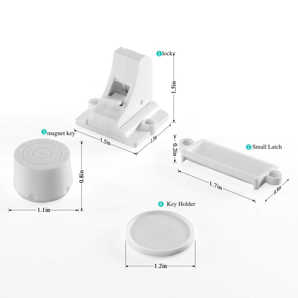 Adhesive Magnetic Locks for Cabinets & Drawers (32 Count)