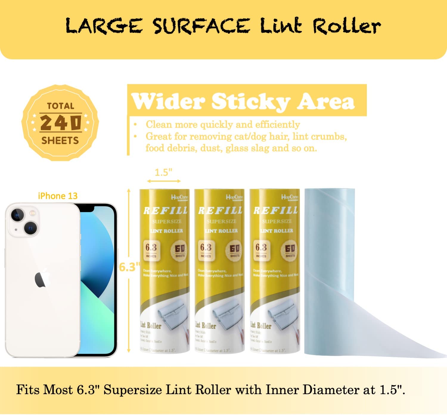 Lint Roller Refills 6.3"