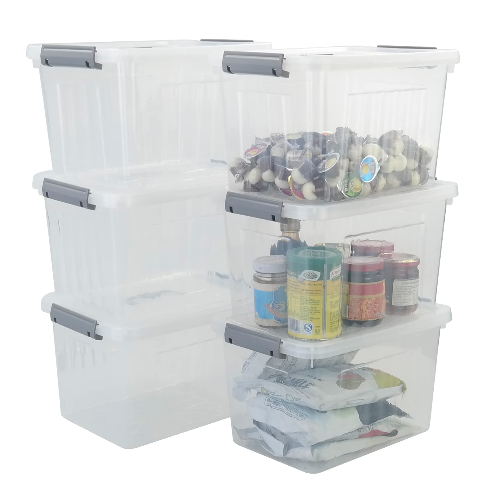 10 L Clear Plastic Storage Box (6 Count)